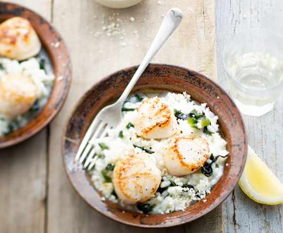 Risotto de saint-jacques aux algues