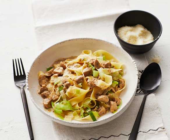 Nudeln mit Pilz-Sahne-Sauce