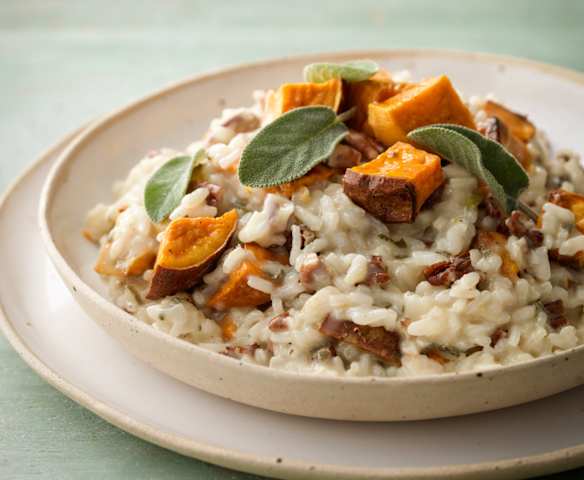 Sweet Potato, Pecan and Blue Cheese Risotto