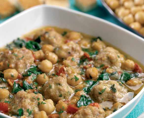 Zuppa di ceci e polpettine