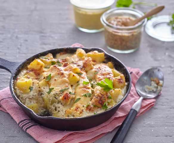 Gratin de pommes de terre et filet de dinde