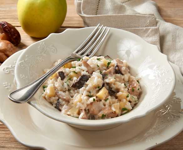 Risotto con mele e funghi