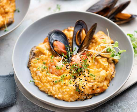 Risoto de marisco Gochujang