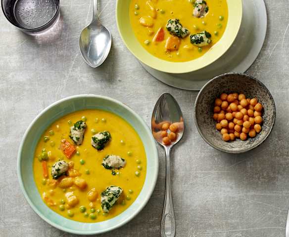 Kürbis-Erbsen-Eintopf