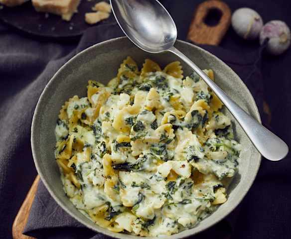 Spinat-Kabeljau-Farfalle