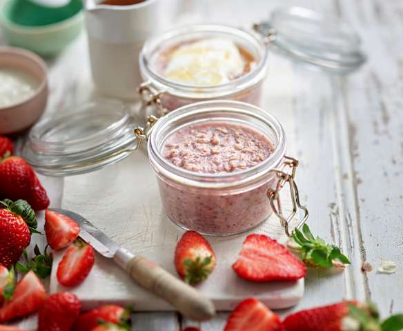 Overnight oats de morango