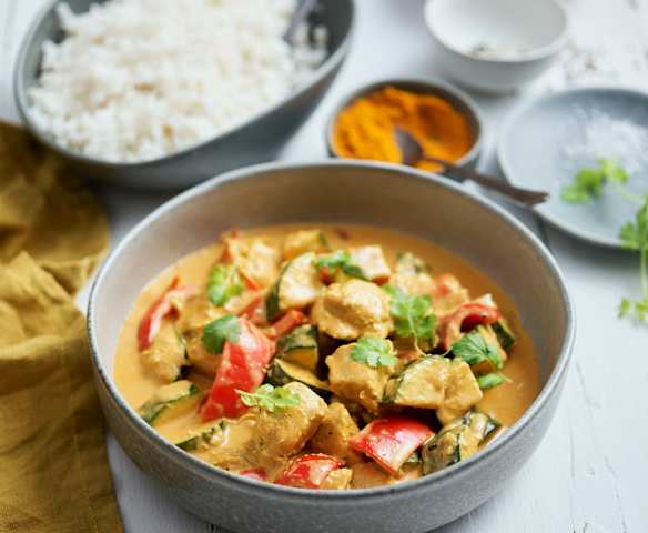 Kokosowe curry z kurczakiem i ryżem