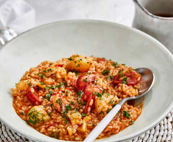 sous-vide慢煮龙虾带子烩饭