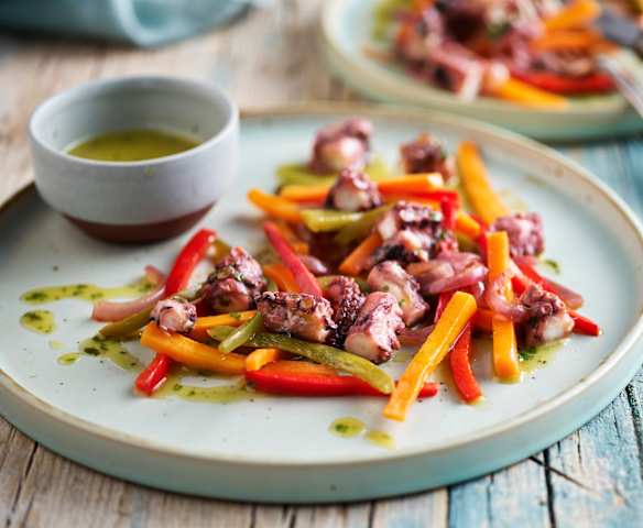 Ensalada templada de pulpo al vacío