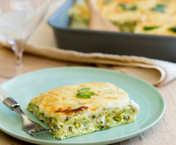 Ricotta, mint and zucchini lasagne