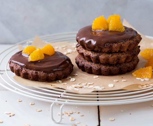 Bizcochitos de avena, chocolate y mandarina