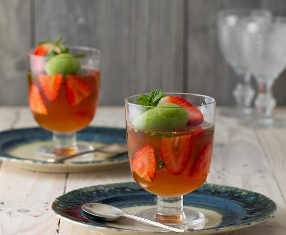 Pimm's Jelly with Cucumber Sorbet Pimm's Jelly with Cucumber Sorbet