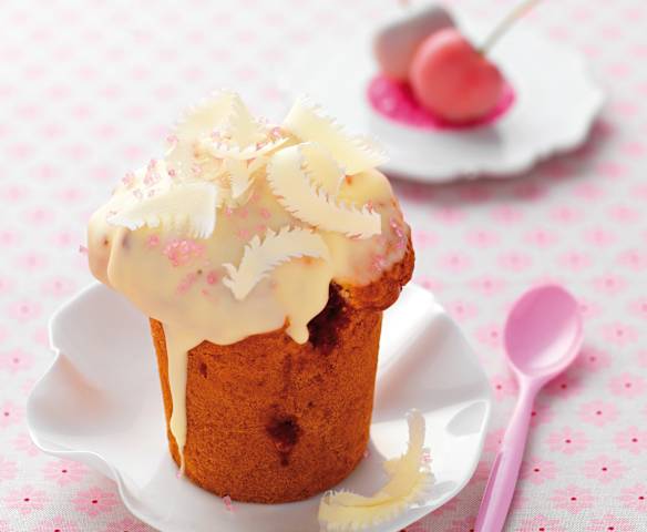 Muffins griottes et chocolat blanc