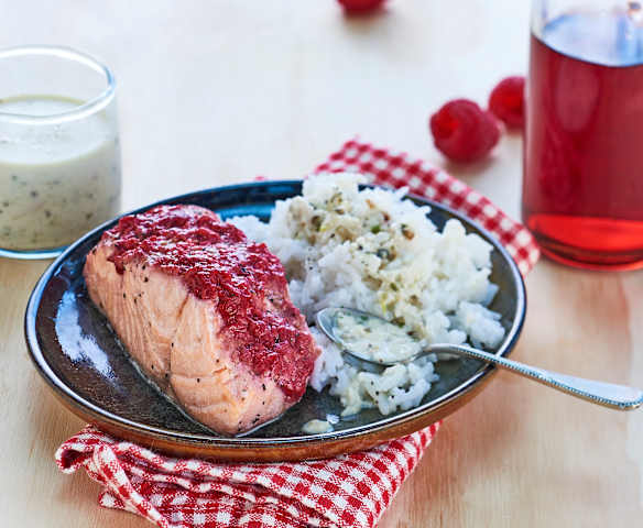 Le saumon sauvage au vinaigre de framboise