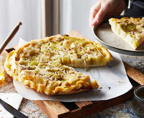Tarte poireau-chèvre façon tatin