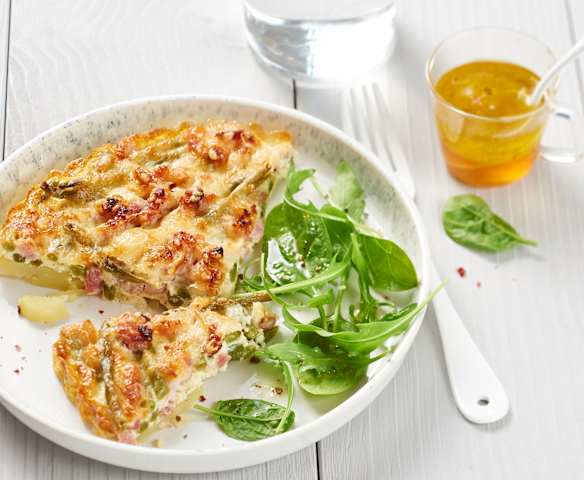 Quiche sans pâte aux haricots verts et pommes de terre