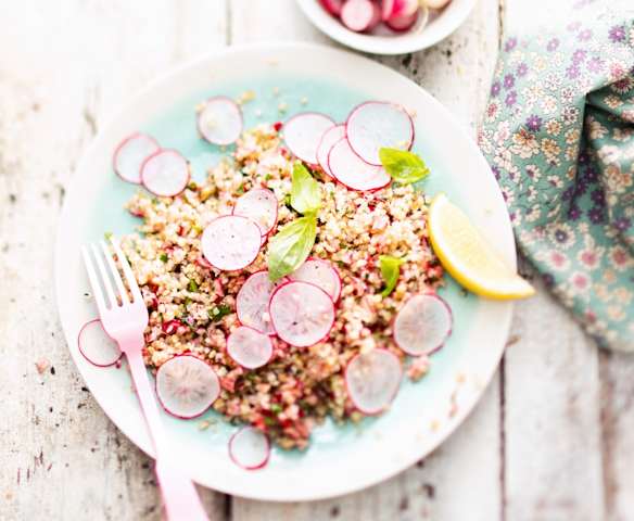 Salade de radis et boulgour aux herbes