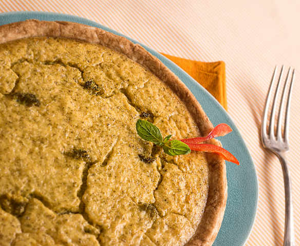 Quiche de brócoli y salmón