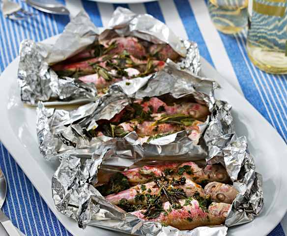 Salmonetes en papillote