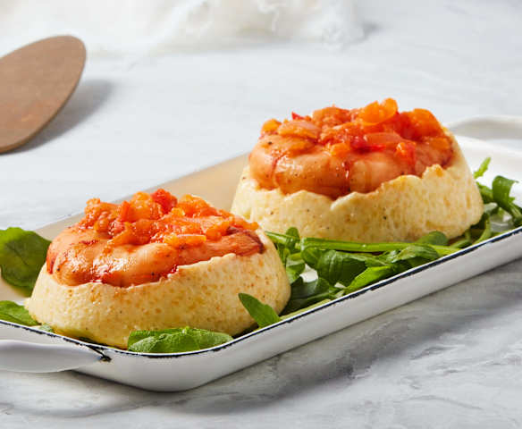 Coupelles de polenta aux crevettes et au parmesan