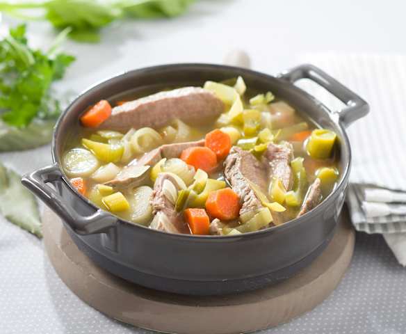Caldo con ternera y verduras
