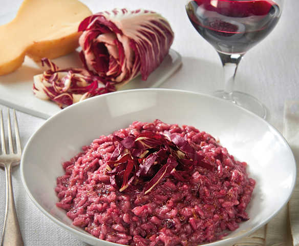 Risotto viola al radicchio e scamorza