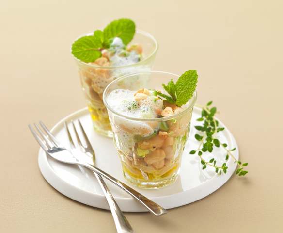 Bohnen-Gurken-Salat mit Buttermilch-Minz-Dressing