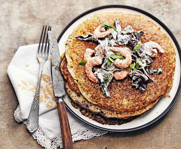 Crêpes healthy aux crevettes et champignons noirs Crêpes healthy aux crevettes et champignons noirs