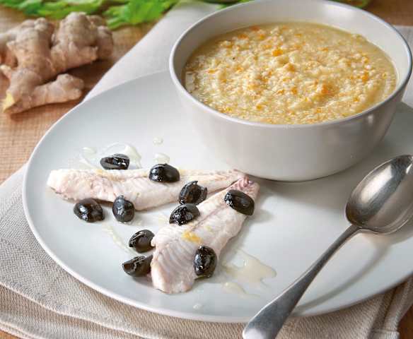 Minestra di miglio e filetti di gallinella