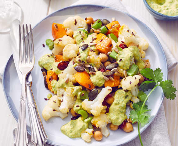 Lauwarmer Blumenkohl-Kürbis-Salat