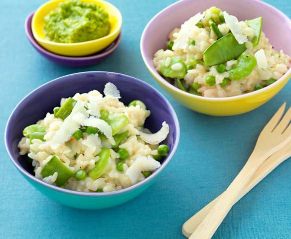 Risotto aux légumes verts et pesto revisité