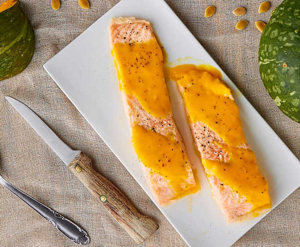 Filetti di salmone con crema di zucca