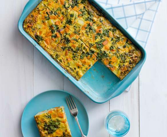Feta, spinach and potato frittata