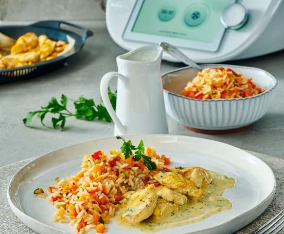 Kylling med grøntsagsris