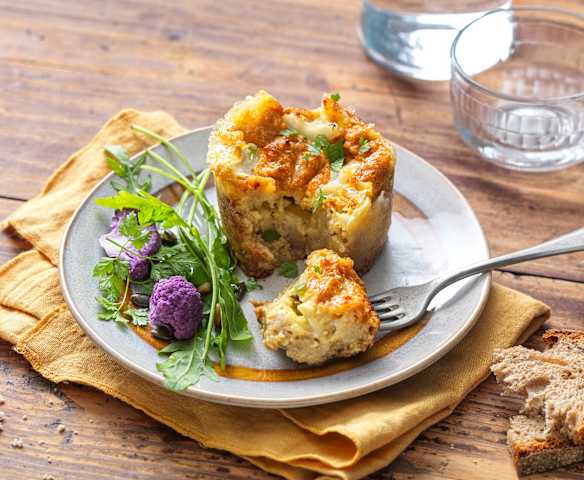 Petit flan de chou-fleur aux saint-nectaire et curry