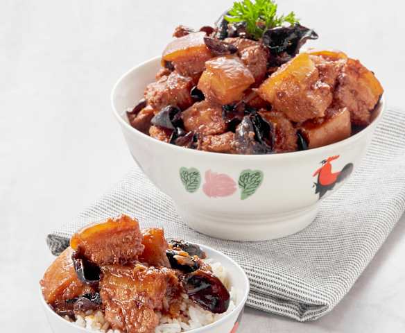Hakka Char Yoke (Braised Pork With Black Fungi And Fermented Bean Curd)
