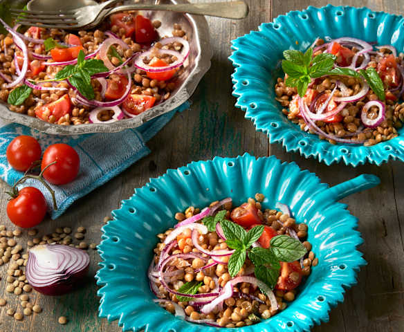 Lentil and mint salad