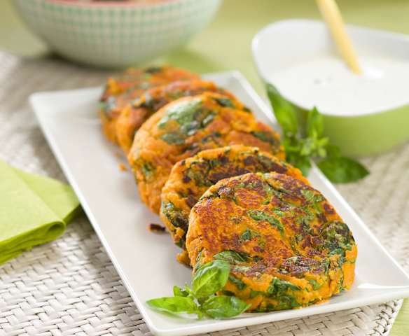 Hamburguesas de batata y espinacas