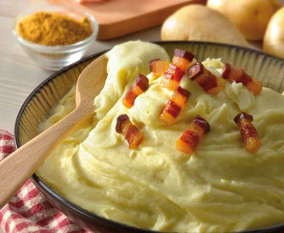 Purè di patate e bacon al curry