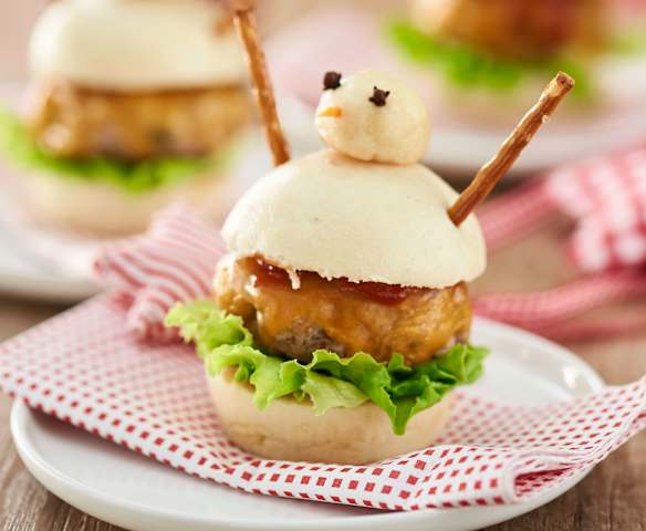 Hamburguesas muñeco de nieve