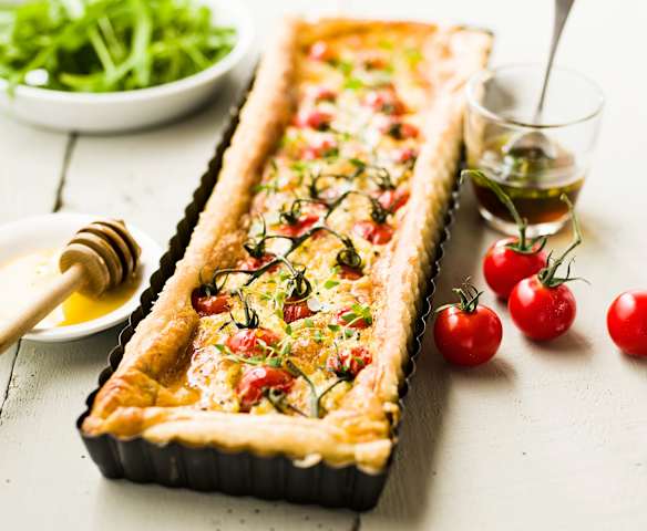 Quiche aux tomates cerise et au bleu de Gex