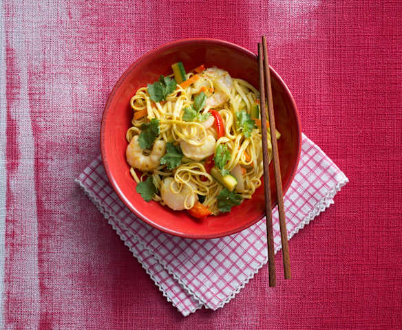 Prawn and noodle stir-fry