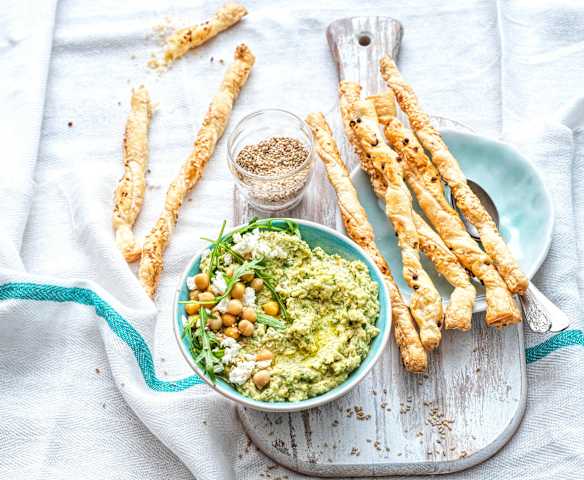 Houmous feta et roquette