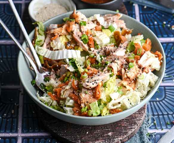 Leftover Chicken Kimchi Salad