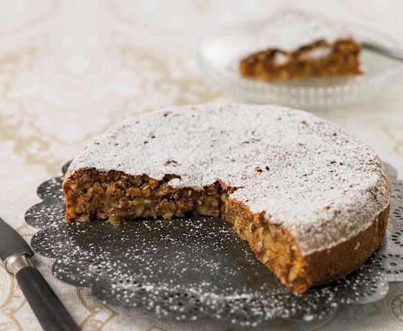 Bolo de amendoa e abóbora cristalizada