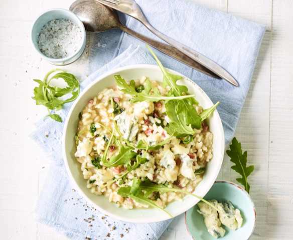 Risotto mit Rucola und Gorgonzola