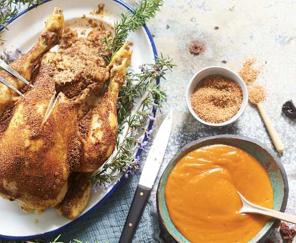 Pollo relleno al vapor