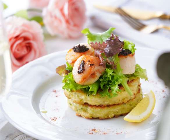 黑松露干貝蔬菜塔