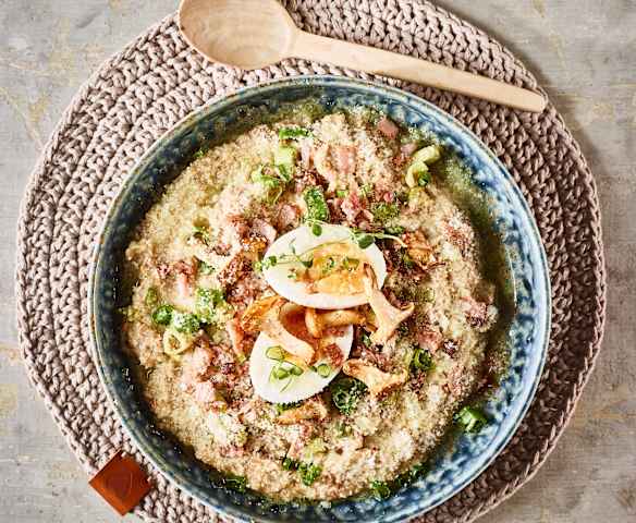 Ovesná kaše s houbami