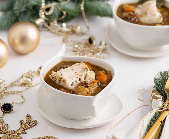 Zupa grzybowa z dorszem